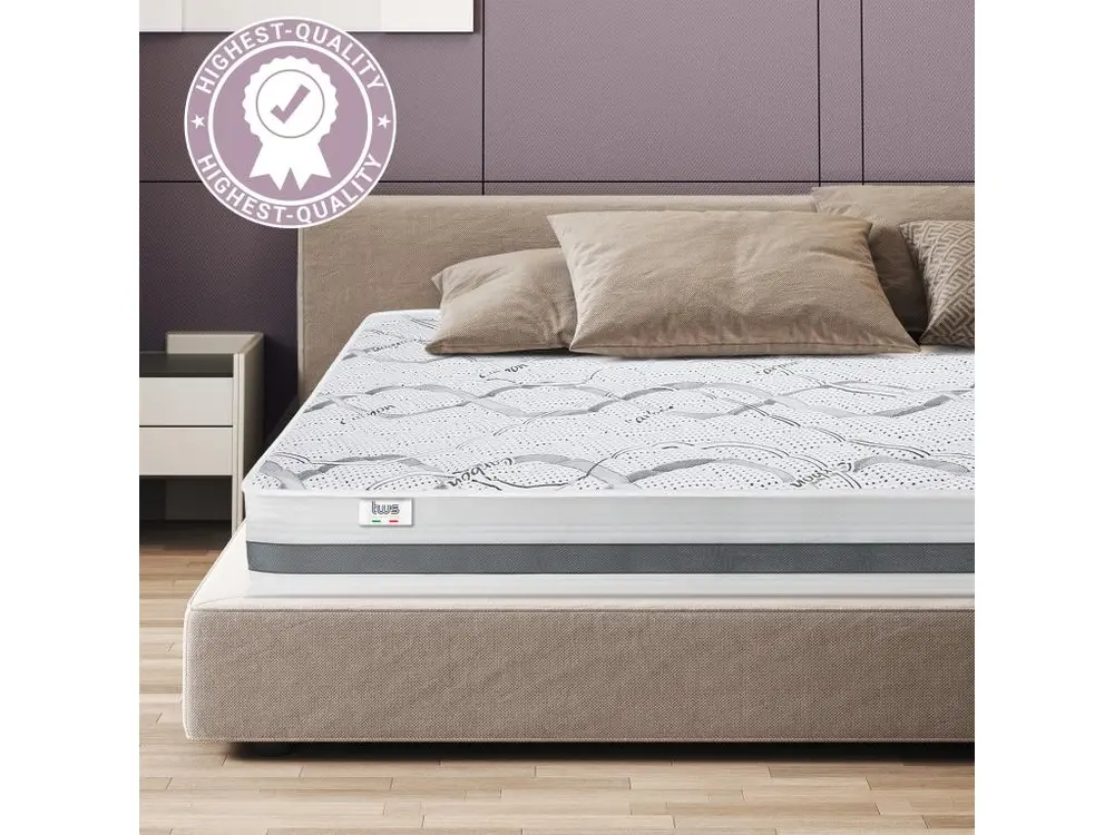 Matelas Double 145 x 170 à mémoire | Prestigieux Quality | Hauteur 25 cm | Made Italy