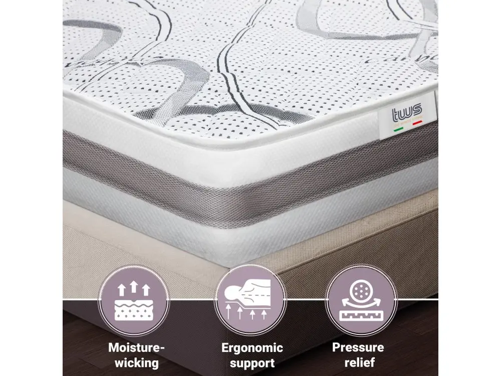 Matelas Double 145 x 170 à mémoire | Prestigieux Quality | Hauteur 25 cm | Made Italy