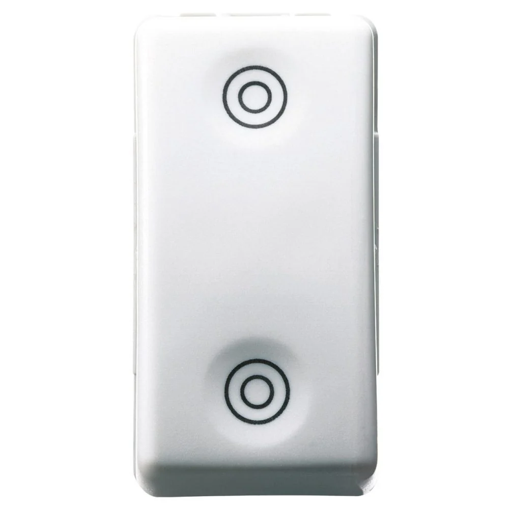 PULSANTE UNIPOLARE CON INTERBLOCCO E SIMBOLO DOPPI CERCHI 250V AC NA+NA 10A SYSTEM BLANC PUR - GEWISS GW20520