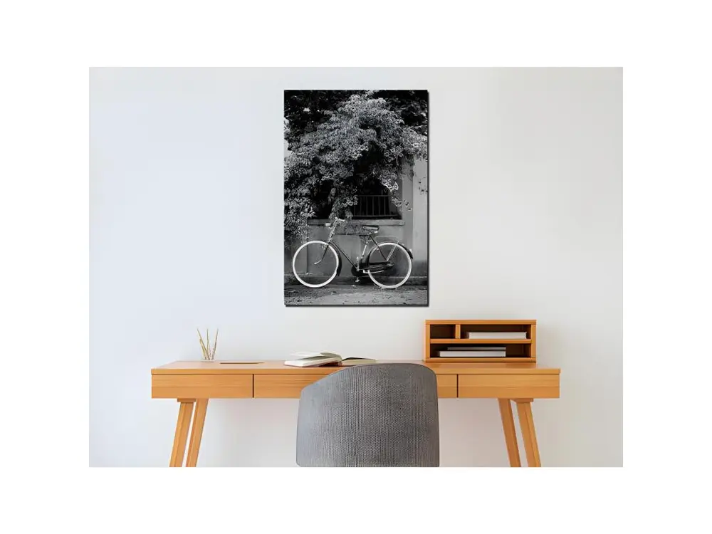 Tableau Ancien Bicycle and Flowers (1 Part) Vertical : Taille - 80 x 120 cm