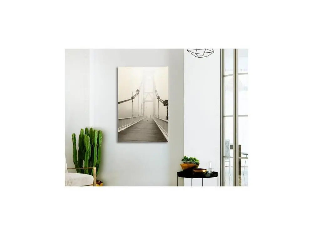 Tableau Villes Bridge Fog (1 Part) Vertical : Taille - 80 x 120 cm