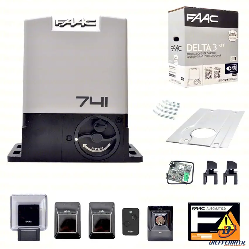 Kit Automazione Per Cancelli Scorrevoli 230v Delta 3 900kg Faac Cod. 105630445 pour dépannage routier