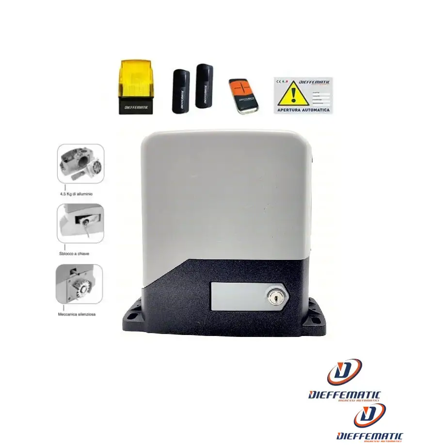 Équipement de Sécurité Certifié Kit Km6 Motore Automazione Cancello Scorrevole 230V 600 Kg Automatico Elettrico