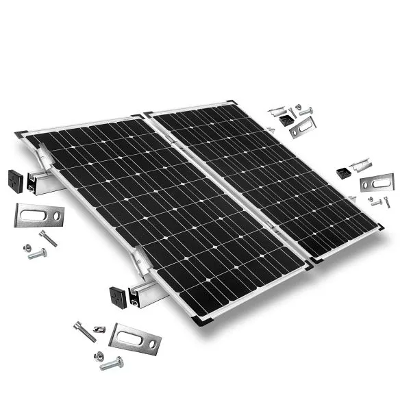 Kit de fixation Offgridtec avec vis de suspension pour installation sur toit en pente 2 panneaux solaires hauteur de cadre...