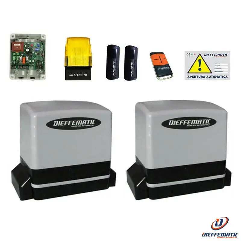 Kit 2 Motori Automazione Cancello Scorrevole 230V 900Kg Per Doppia Due Anta Dfm