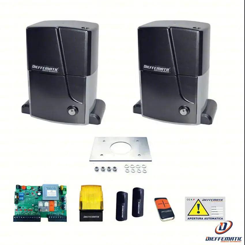 Kit 2 Motori Automazione Cancello Scorrevole 230v 2000kg Per Doppia Due Anta Dfm
