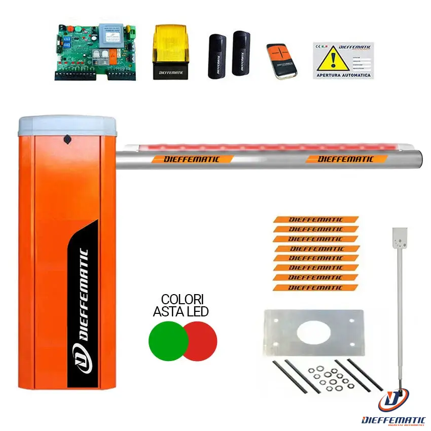 Nettoyant carrosserie Kit Automazione Barriera Asta Con Led 5 Mt Automatica Stradale Elettrica 230V