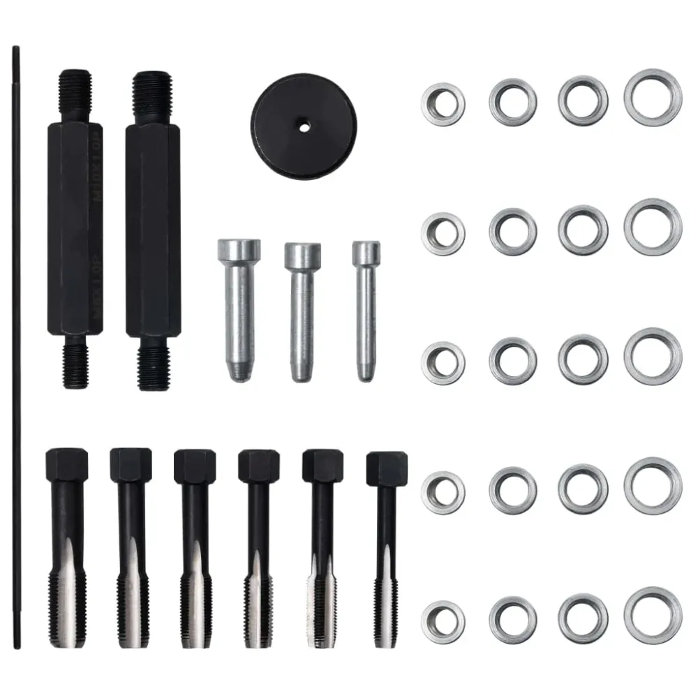 Kit de réparation filetage bougie préchauffage 33 pièces M8 M10 M12 02_0004257 avec garantie 1