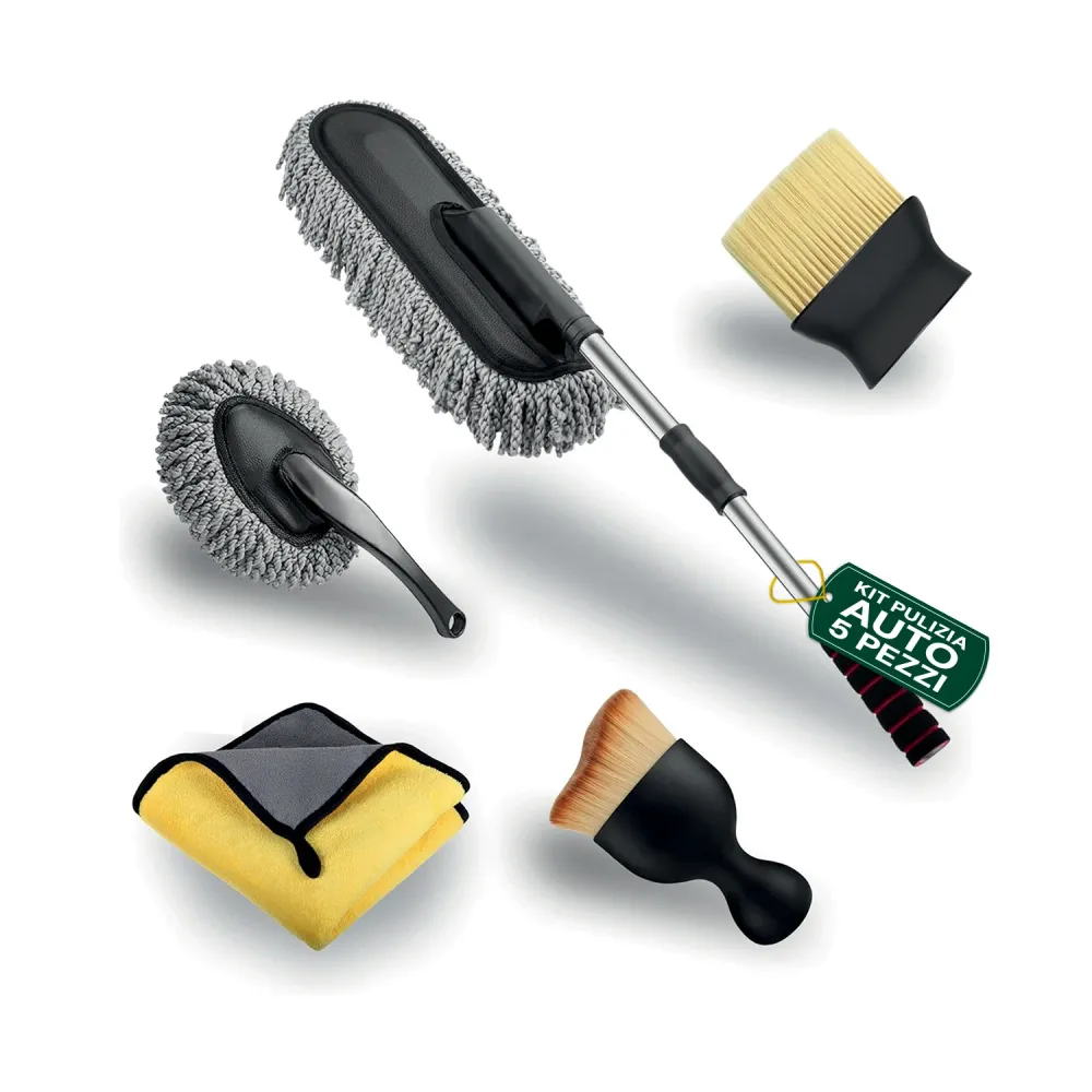 Kit Pulizia Completo 5 Pezzi – Spazzola, Pennelli e Panno Microfibra pour bricoleur averti