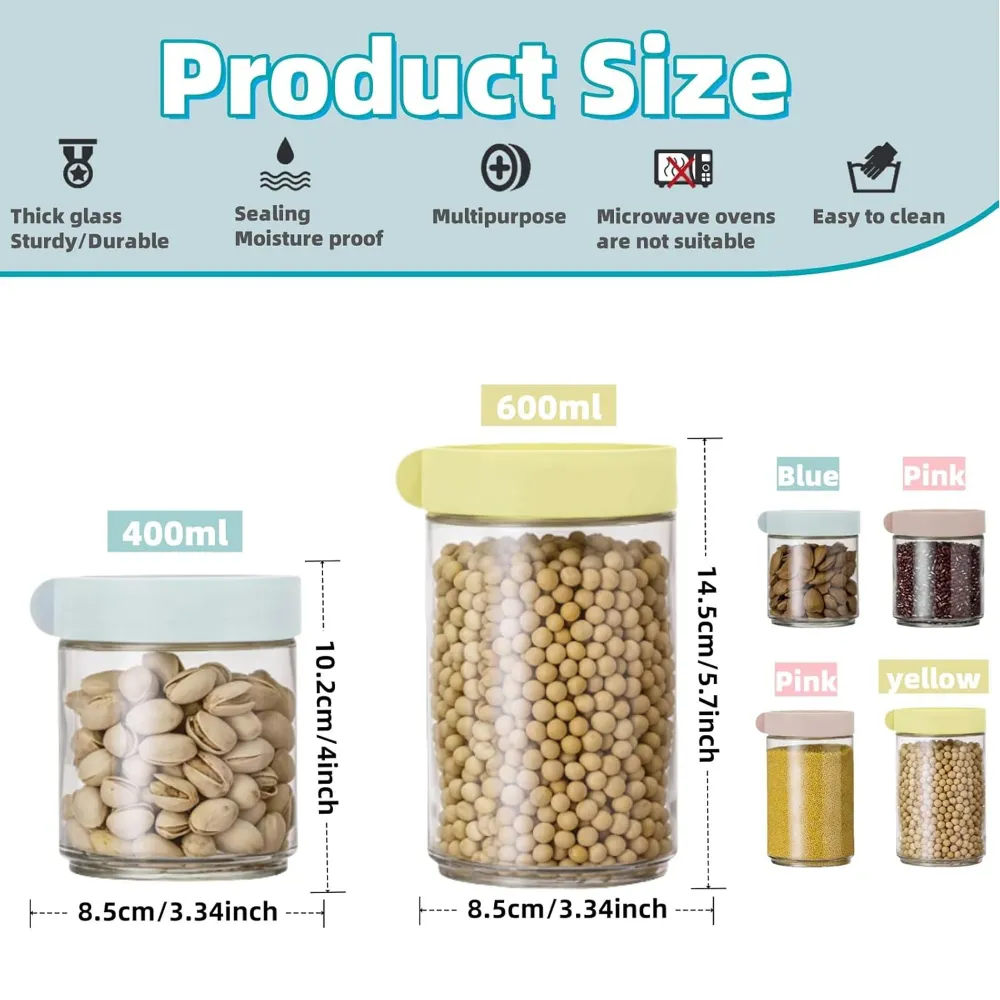 Kitchen Life 4 Piece Canister Set Multicoloured par Motul