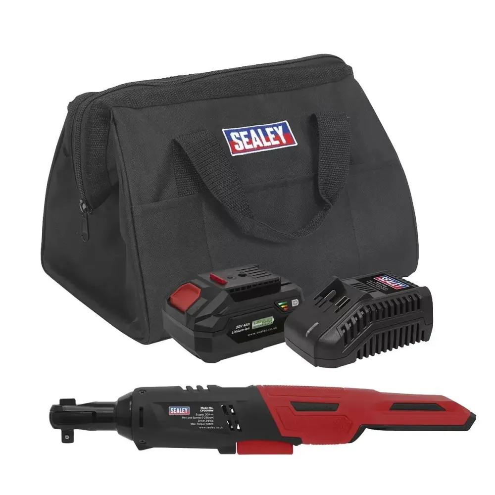 Sealey CP20VRWKIT1 20V 3/8"Sq Drive Ratchet Wrench Kit Battery & Charger en formulation synthétique