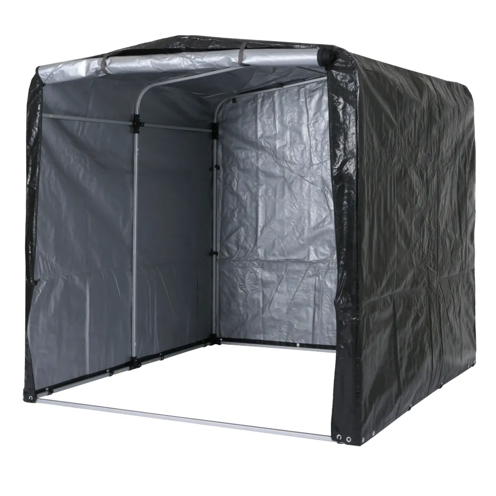 Abri de jardin en aluminium rangement divers extérieur protection uv imperméable 201x201x201 cm anthracite 04_0005734