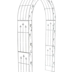 Arche à rosier décoration de de jardin plantes rosiers 247x147 cm en métal blanc vieilli 10_0003928