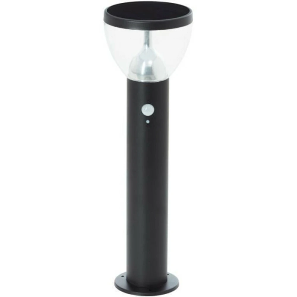 Borne extérieure - - tulip - led et solaire - détecteur de mouvement - acier inoxydable et plastique - 4 w - noir