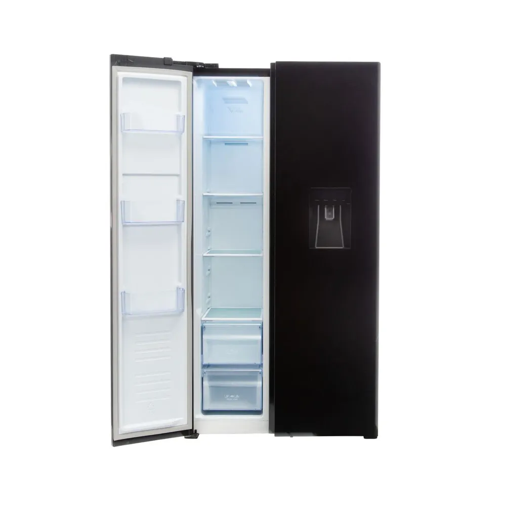 Defy 496Lt Black En cristal Side Side Fridge Black