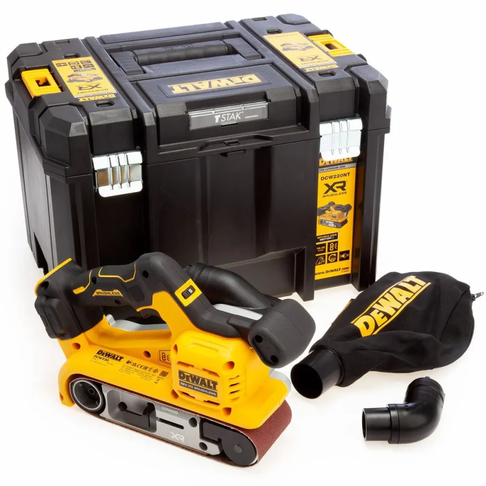 Dewalt DCW220NT 18V XR Brushless 75mm Belt Sander Body Only TSTAK Case