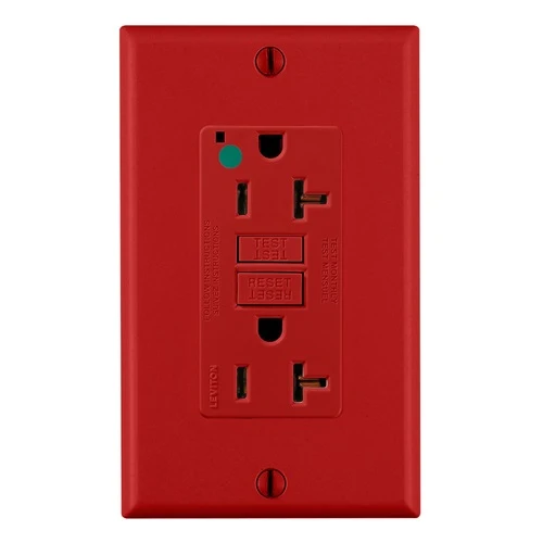 Leviton 20A 125V SmartlockPro GFCI Receptacle Red GFNT2-HGR
