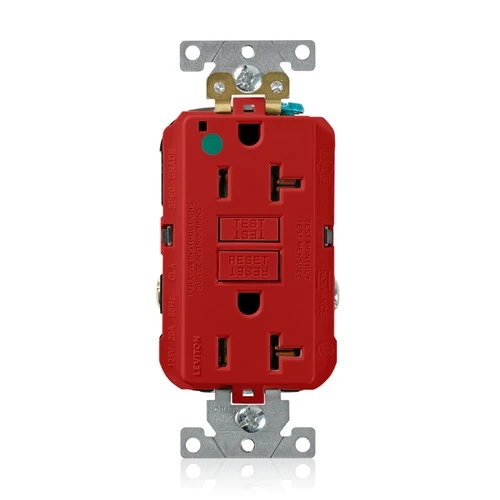 Leviton 20A 125V SmartlockPro GFCI Receptacle Red GFNT2-HGR
