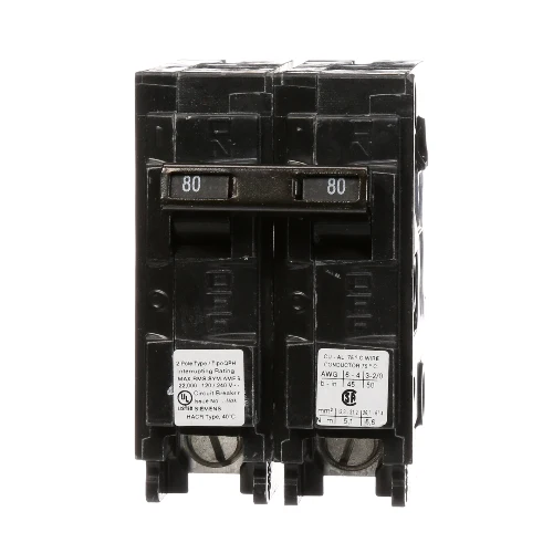 Siemens Q280H Type QPH 2 Pole 80 Amp 120/240 VAC 22 kA Plug Circuit Breaker