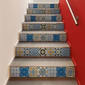 Stickers adhésifs escalier carrelages contremarche - LUISINO - 41x143.5cm