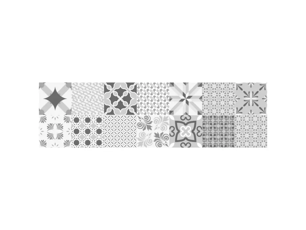 Stickers adhésifs escalier carrelages contremarche - NUANCE DE GRIS ROMANTIQUE - 38x133cm