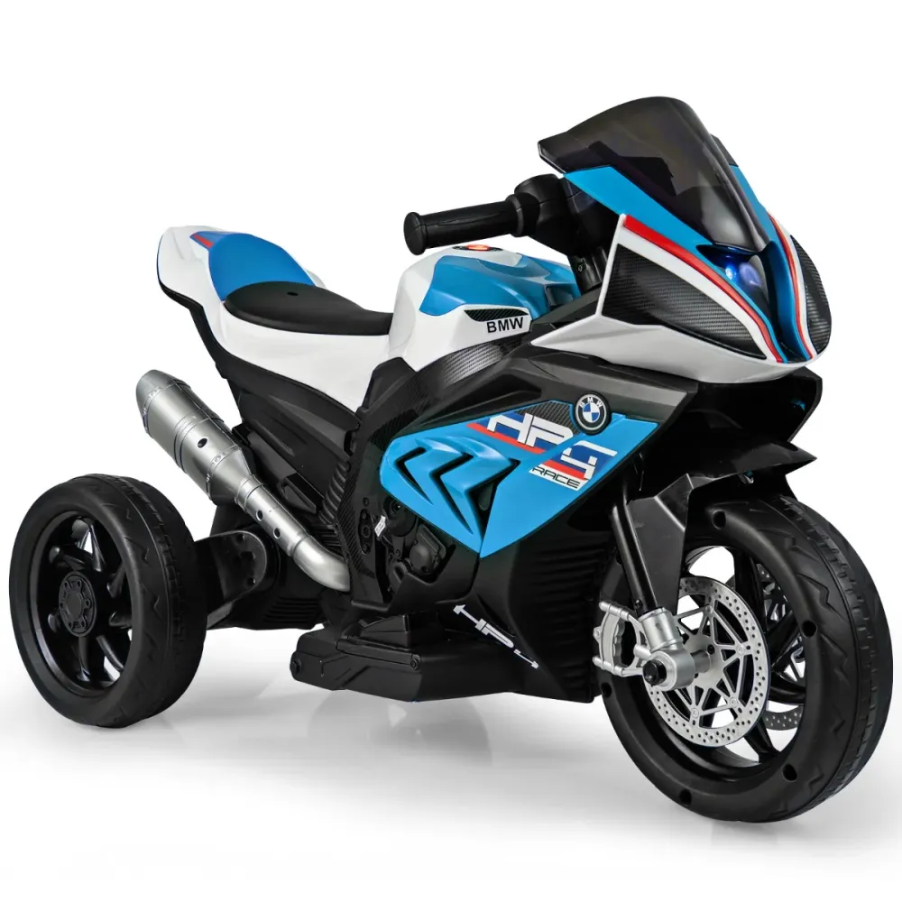Bmw moto électrique 6v pour enfants 3-8 ans 3 km/h usb musique lumineux cadeau impeccable noël pour enfants bleu 20_0006654