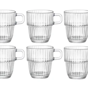 Bormioli Rocco Koffiekopjes met oor - Stapelbaar - Barshine 185 ml - 6 Stuks
