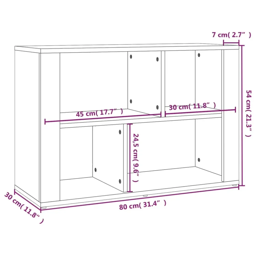 Buffet bahut commode armoire meuble de rangement organisateur cuisine salle de séjour salon sonoma 80 x 30 x 54 cm bois d'...