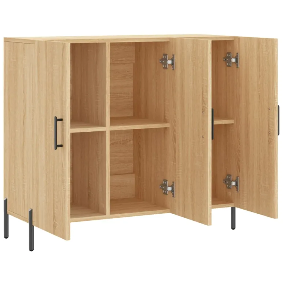 Buffet bahut commode armoire meuble de rangement organisateur cuisine salle de séjour salon sonoma 90 x 34 x 80 cm bois d'...