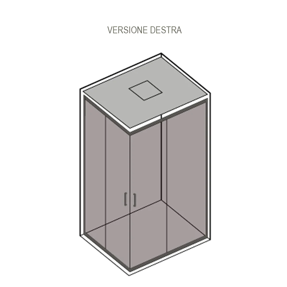 Cabine de douche multifonction Ercole Plus 120x80 cm avec hydrojets dorsaux Bluetooth et chromothérapie - Version droite