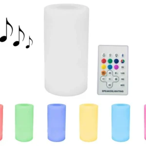 Eévidentage led sonore bluetooth de jardin "rosa 1" - ø14 x h27 cm