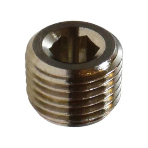 1/8 Inch BSPT Countersunk Hex Plug Nickel-Plated Laiton 28840