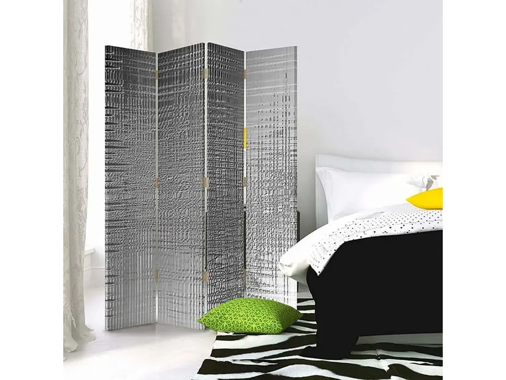 Paravent efekt folii 4 volets - 145 x 180 cm - 2 faces R° V° + rotation 360°