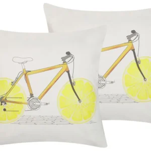 Sierkussen set van 2 fietsmotief meerkleurig 45 x 45 cm RUSCUS