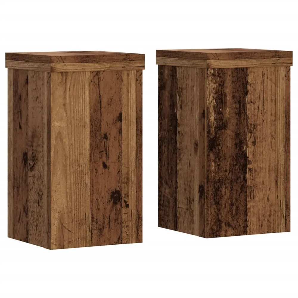 Supports pour plantes meuble fleurs lot de 2 vieux bois bois d'ingénierie marron 02_0045369
