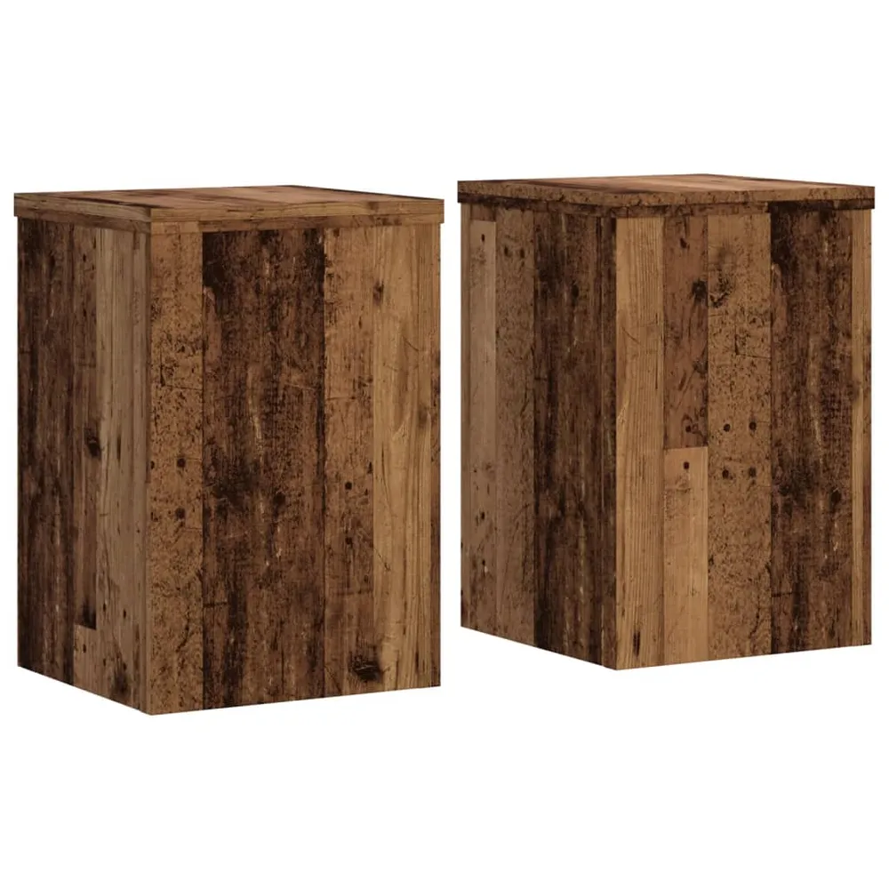 Supports pour plantes meuble fleurs lot de 2 vieux bois bois d'ingénierie marron 02_0045378