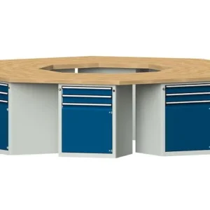 Établis ANKE Établi de équipe exemple 802 VG 3266 x 3018 x 850 mm RAL 7035/5010 BMP 50 mm 440.703 choisir à bas prix
