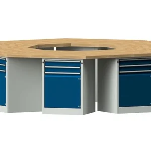 Établis ANKE Établi de équipe exemple 802 VG 3266 x 3018 x 900 mm RAL 7035/5010 BMP 50 mm 440.704 obtenir à bas prix