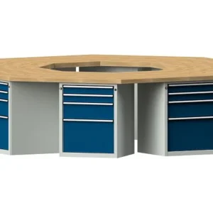 Établis ANKE Établi de équipe exemple 807 VG 3266 x 3018 x 850 mm RAL 7035/5010 BMP 50 mm 440.721 se fournir à bas prix