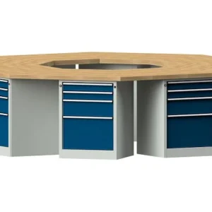Établis ANKE Établi de équipe exemple 807 VG 3266 x 3018 x 900 mm RAL 7035/5010 BMP 50 mm 440.722 commander à bas prix
