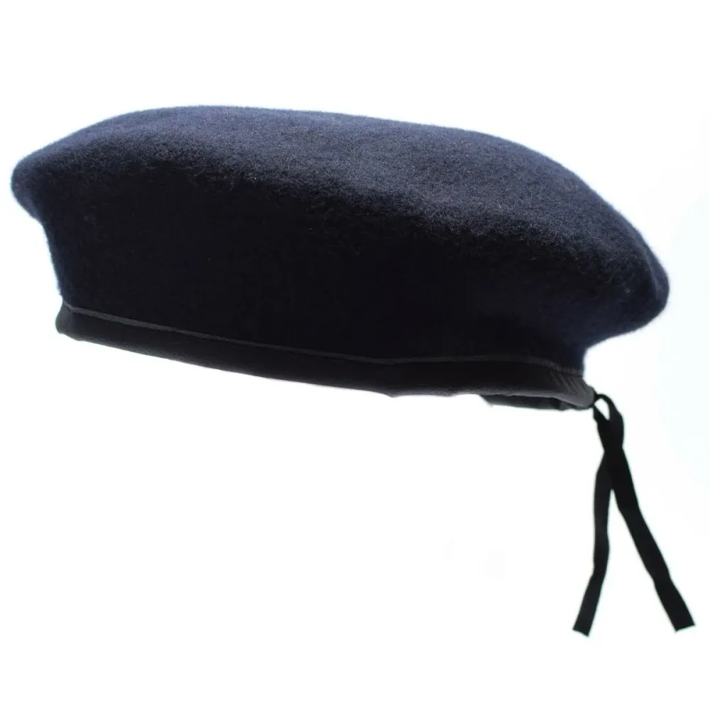 Véritable béret bleu noir de l'armée allemande, casquette de commandement militaire en laine