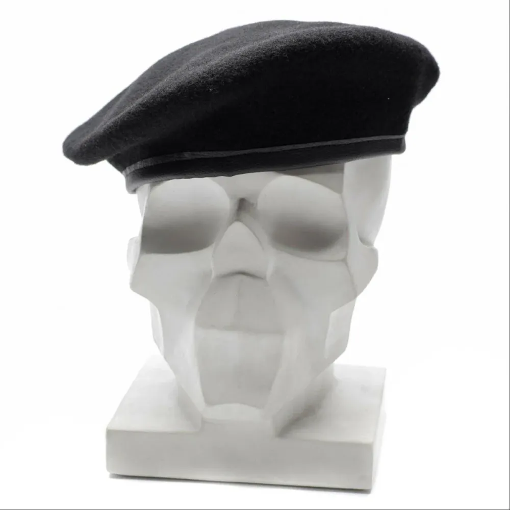 Véritable béret noir de l'armée allemande, casquette de commandement militaire en laine de qualité, neuf