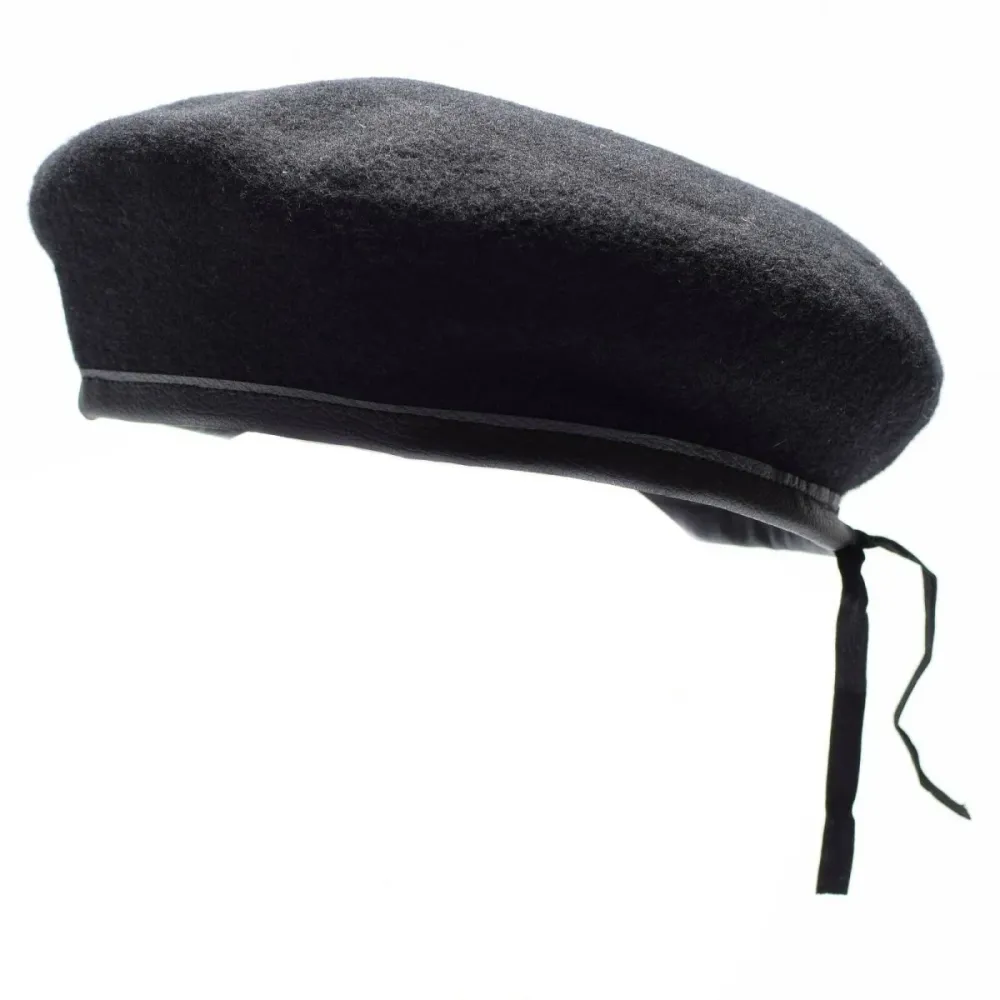 Véritable béret noir de l'armée allemande, casquette de commandement militaire en laine de qualité, neuf