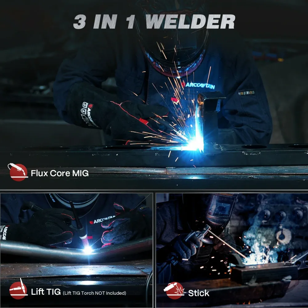 Arccaptain MIG135 Three One 110V Gasless MIG Welder