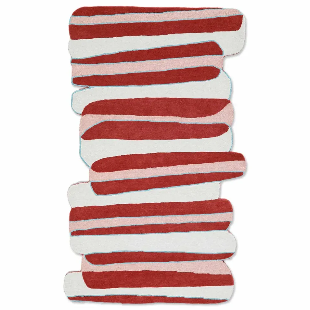 Ardent Sauce Red Irregular Handmade Rug