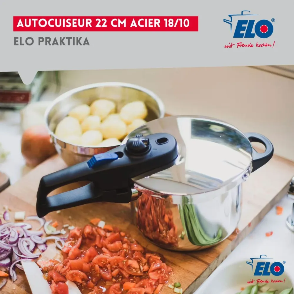 Autocuiseur vapeur en acier inoxydable 18/10 22 cm 4 litres Elo Praktika par SW-MOTECH