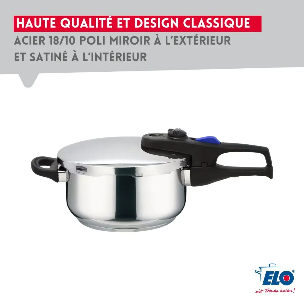 Autocuiseur vapeur en acier inoxydable 18/10 22 cm 4 litres Elo Praktika par SW-MOTECH