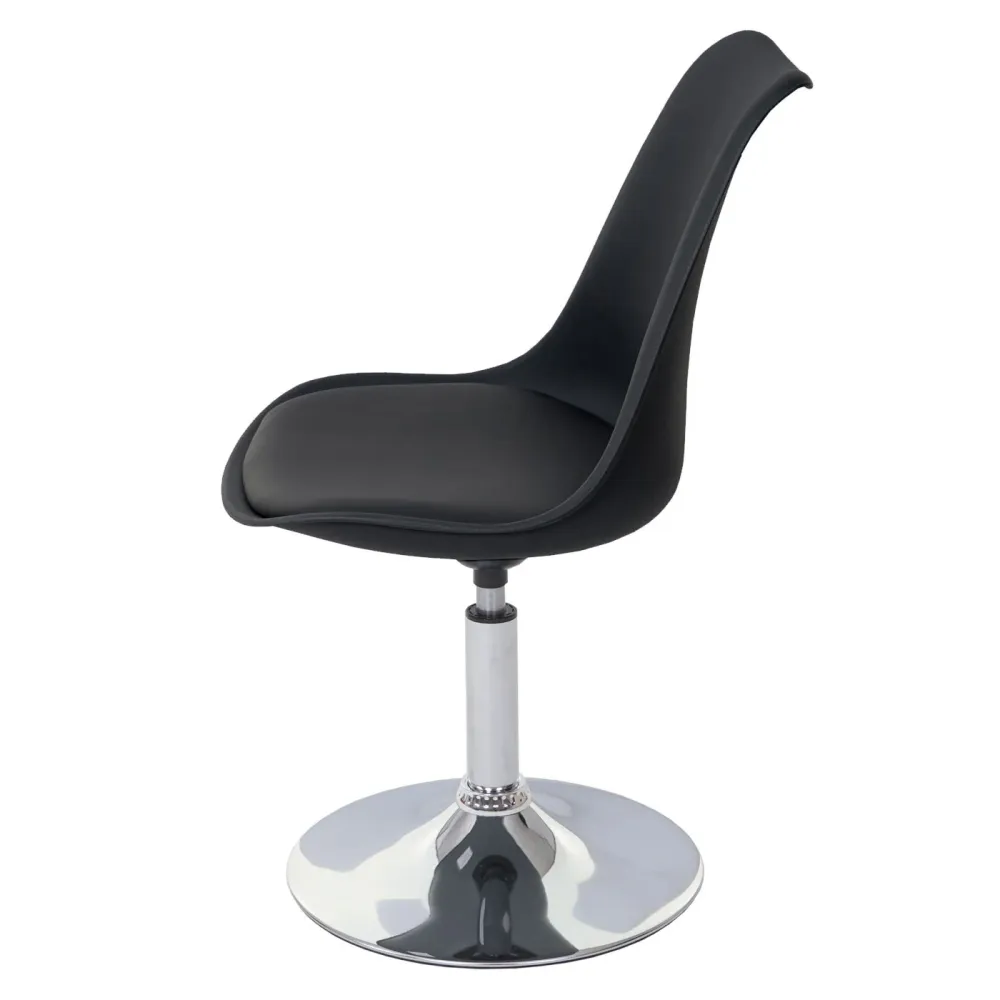 Couvre-selle imperméable Lot de 6 chaises pivotantes réglables en hauteur en VINYLE rotatif en PVC et plastique noir piète...