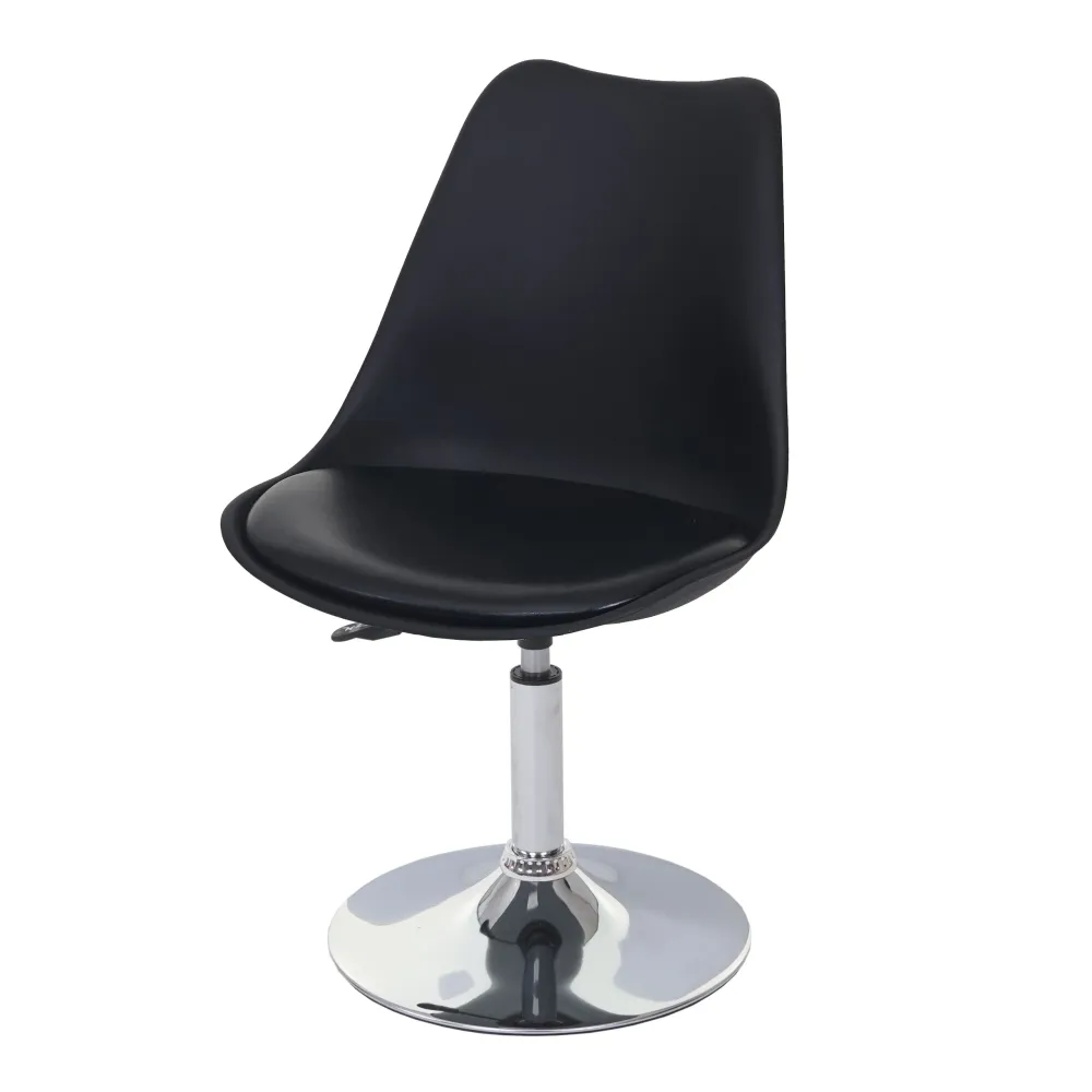 Couvre-selle imperméable Lot de 6 chaises pivotantes réglables en hauteur en VINYLE rotatif en PVC et plastique noir piète...