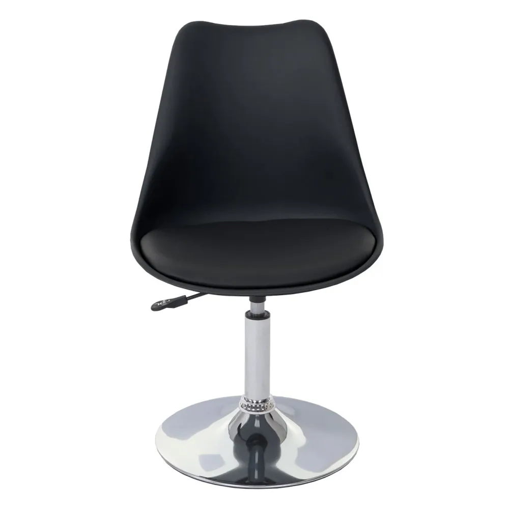 Couvre-selle imperméable Lot de 6 chaises pivotantes réglables en hauteur en VINYLE rotatif en PVC et plastique noir piète...